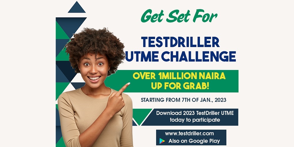 JAMB UTME CHALLENGE 2023 ROUND 6: TestDriller UTME Challenge - Learning, Cash Rewards, and Success"